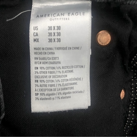 American Eagle AirFlex+ Men’s Black Skinny Jeans - Size: 30 x 30 EUC Everyday - Picture 8 of 11